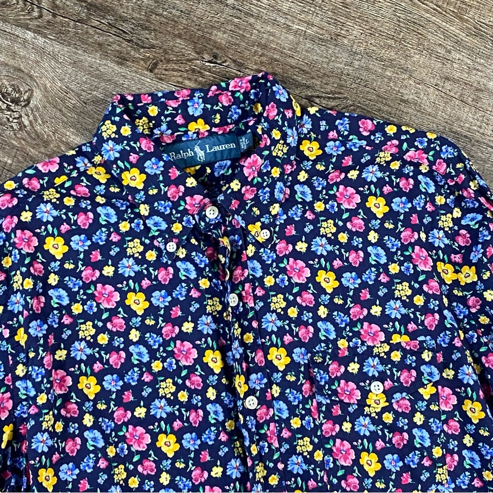 Polo by Ralph Lauren Casual Button Down Shirt Blue Pink